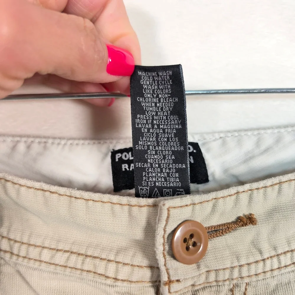 Polo Jeans Co Ralph Lauren Shorts Women's 6 Beige Utility Carpenter Y2K Casual